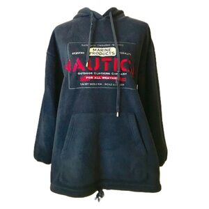Nautica Oversized Hooded Fleece Sweatshirt